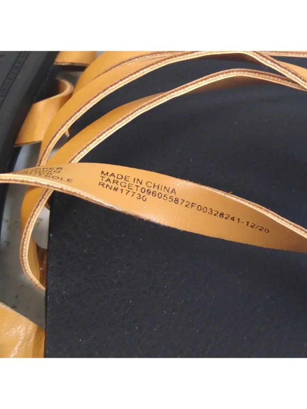 A New Day Sandals Tan/Joan Size 6.5 Womens Embossed Strappy Slide On Sandals NWT